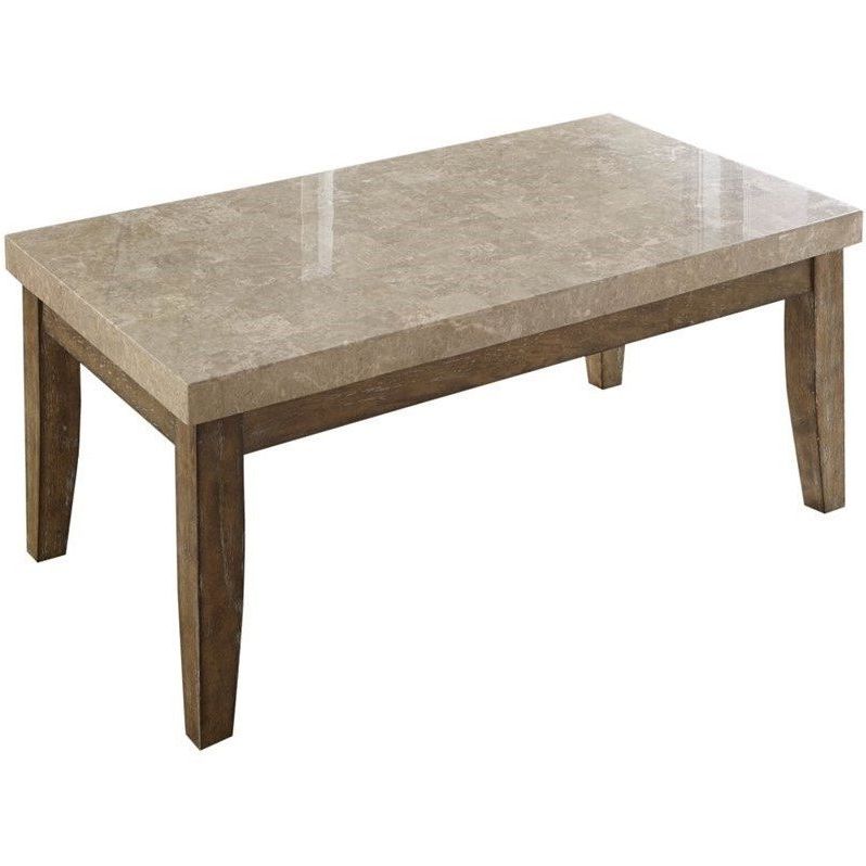 Steve Silver Franco Marble Top Rectangular Coffee Table In Pertaining To Most Up To Date White Stone Coffee Tables (View 17 of 20)