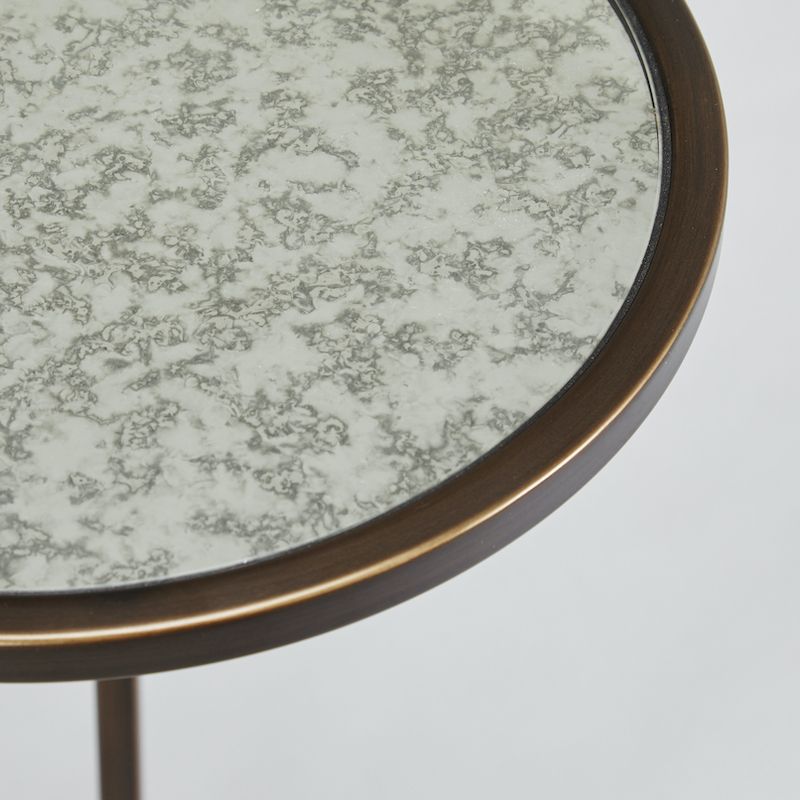 Stock Cocktail Table Round – Bronze / Antique Mirror Inside Fashionable Antique Mirror Cocktail Tables (Gallery 20 of 20)