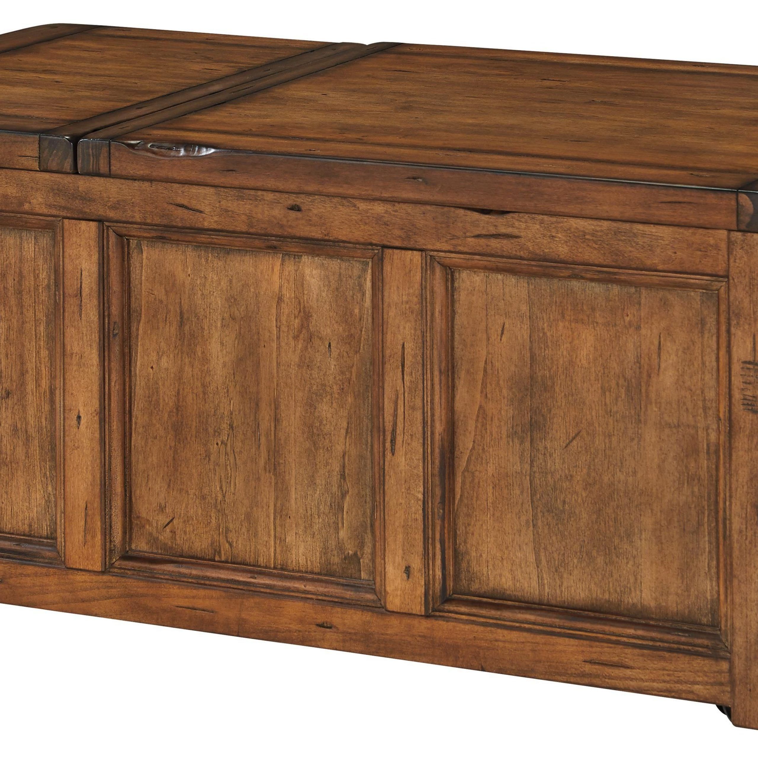 Tamonie Rustic Trunk Style Rectangular Lift Top Cocktail Inside Favorite Walnut Wood Storage Trunk Cocktail Tables (View 4 of 20)