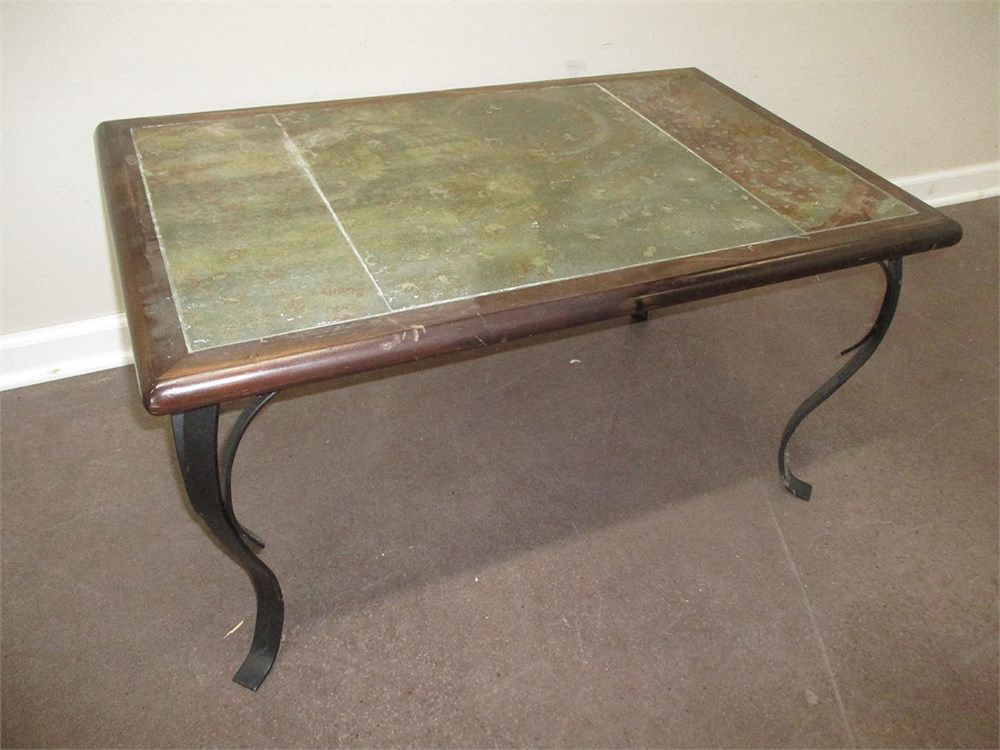 Transitional Design Online Auctions – Slate And Wrought With Regard To Most Current Wrought Iron Cocktail Tables (Gallery 20 of 20)