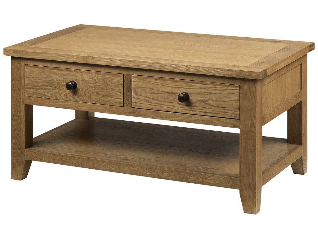 Trendy Wood Veneer Coffee Tables Pertaining To Solid Oak & Veneer Wood Rectangle Coffee Table With (View 17 of 20)