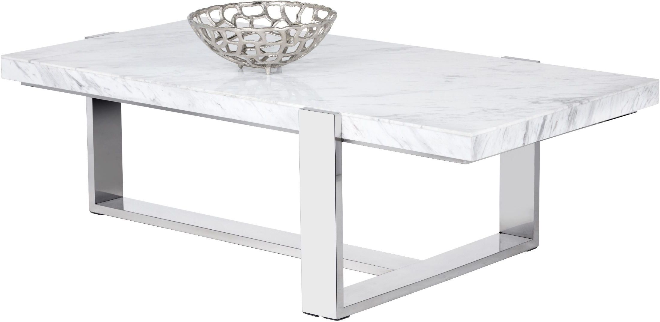Tribecca White Marble Rectangular Coffee Table, 101294 Within Well Known Faux White Marble And Metal Coffee Tables (Gallery 13 of 20)