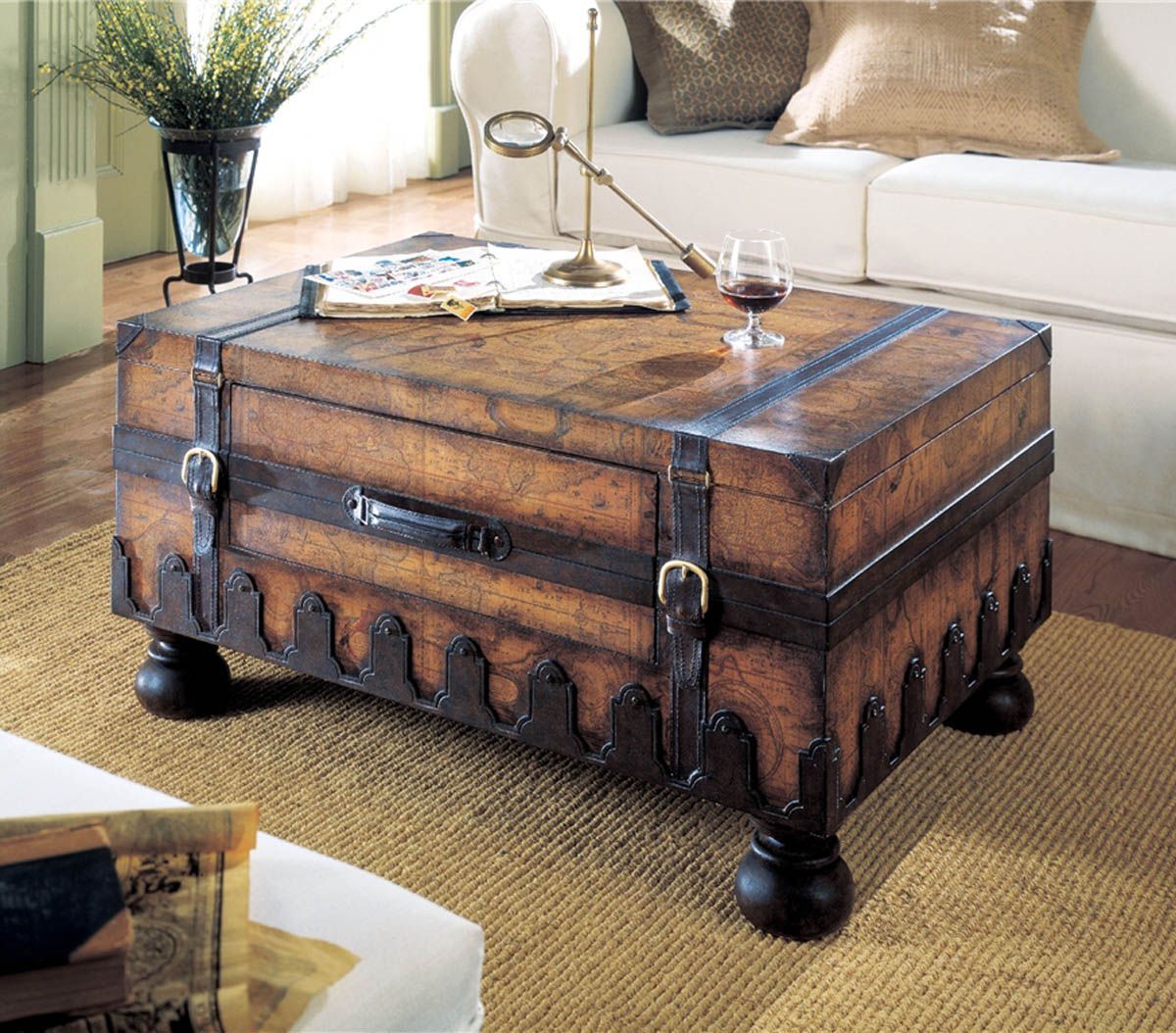 Trunk Style Coffee Table Set • Display Cabinet Within Most Current Vintage Coal Coffee Tables (Gallery 17 of 20)