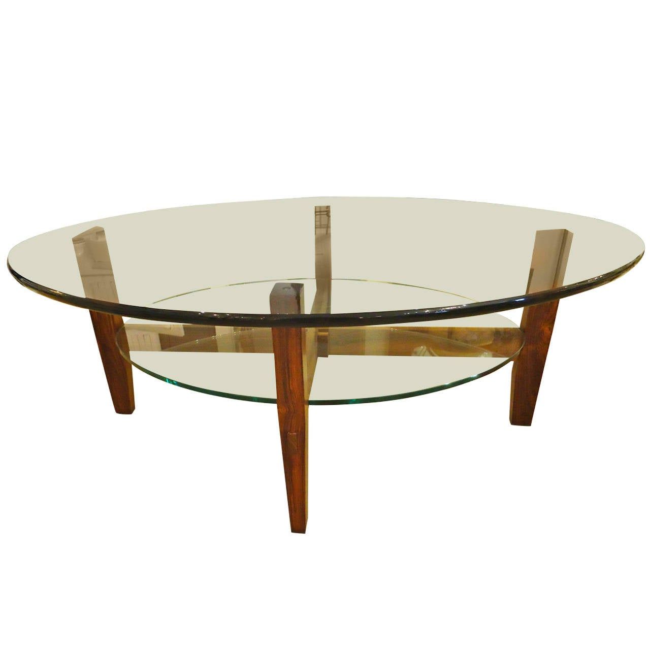 Two Tier Rosewood And Oval Glass Coffee Cocktail Table At For Fashionable Glass And Gold Oval Coffee Tables (Gallery 14 of 20)