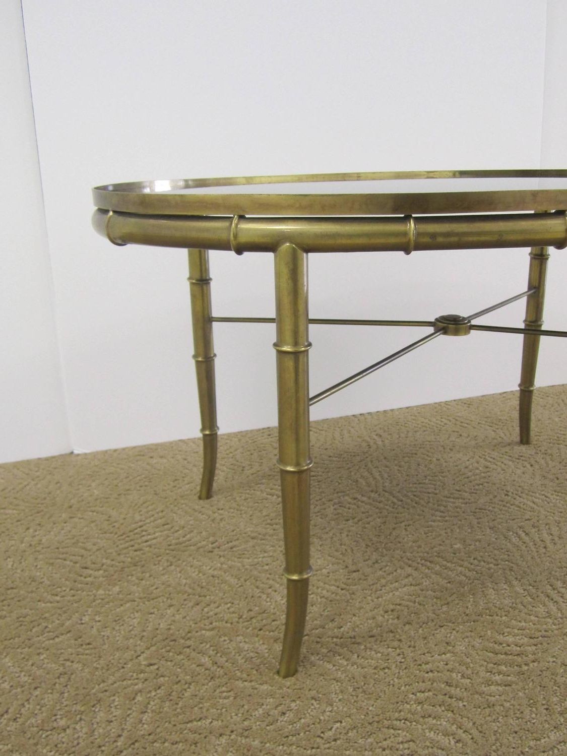 Vintage Italian Brass Cocktail Table With Black Mirrored Inside Best And Newest Antique Brass Round Cocktail Tables (View 10 of 20)