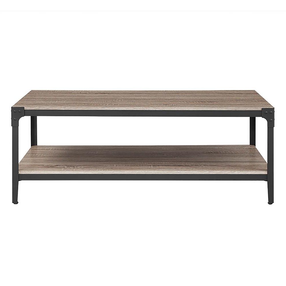 Walker Edison Furniture Company Angle Iron Driftwood Within Most Up To Date Gray Driftwood Storage Coffee Tables (View 8 of 20)