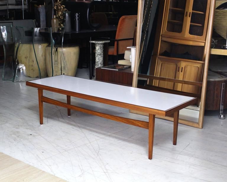 Walnut Long Rectangular Coffee Table For Sale At 1stdibs Within Trendy Walnut And Gold Rectangular Coffee Tables (Gallery 13 of 20)