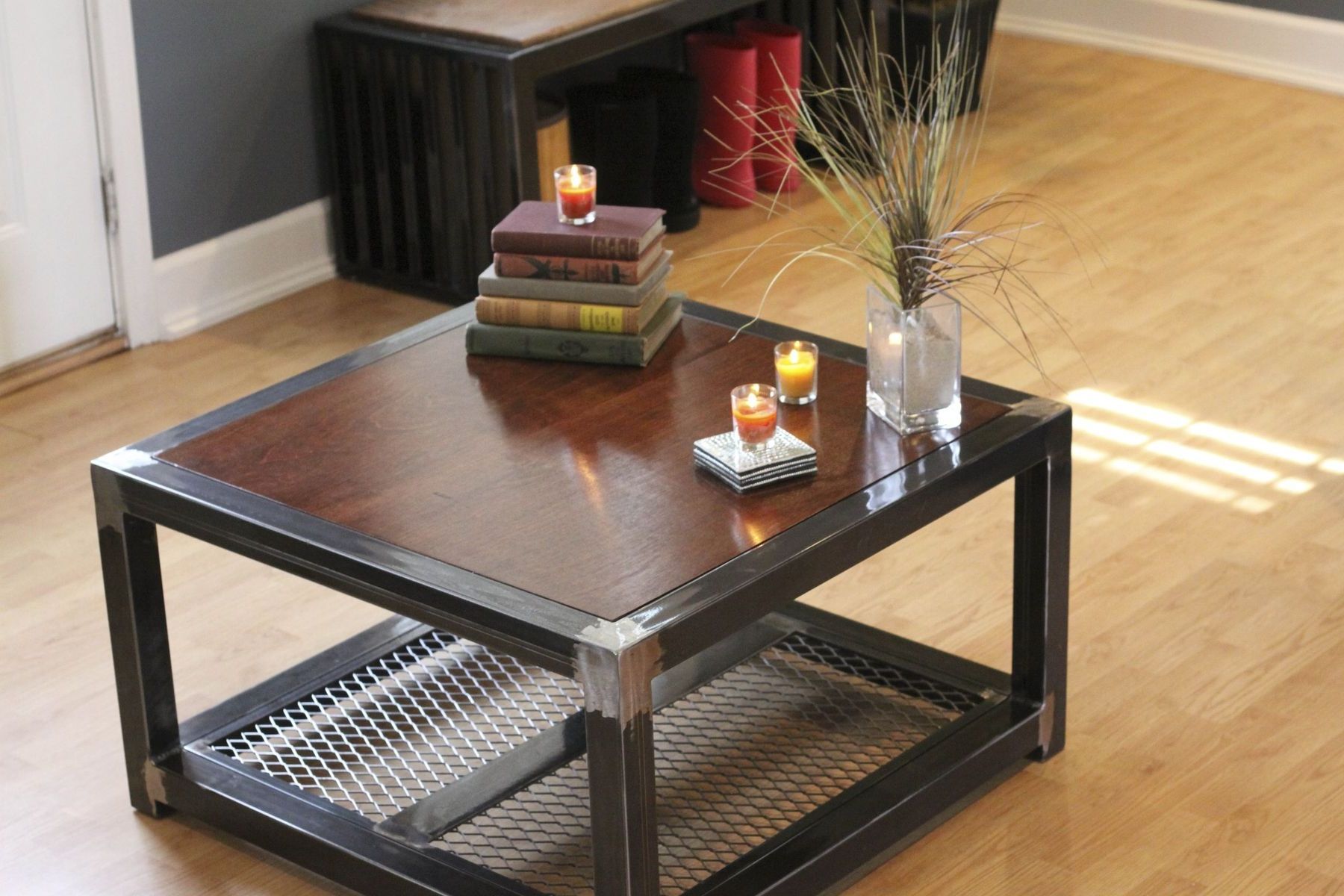 Featured Photo of 2024 Latest Brown Wood and Steel Plate Coffee Tables