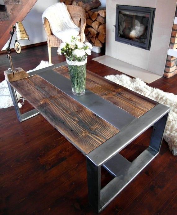 Well Known Antique Silver Aluminum Coffee Tables In Handmade Reclaimed Wood & Steel Coffee Table Vintage (Gallery 20 of 20)