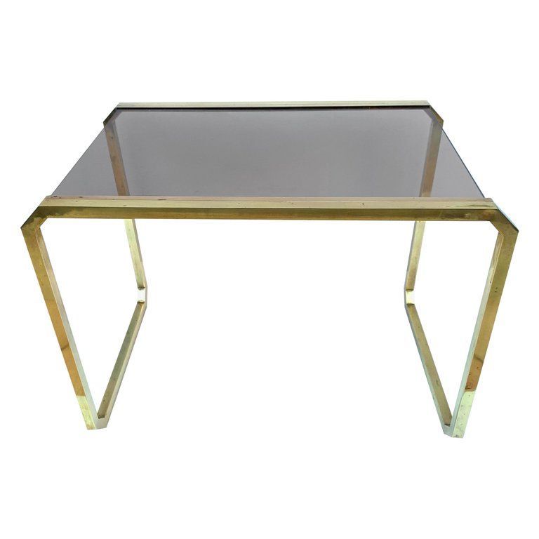 Well Known Brass Smoked Glass Cocktail Tables In Romeo Rega Style Coffee Table In Brass And Smoked Glass (Gallery 14 of 20)