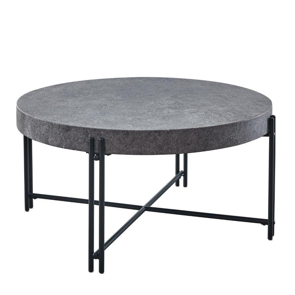 Well Known Gray And Gold Coffee Tables Intended For Morgan Mottled Grey And Black Round Cocktail Table (View 8 of 20)