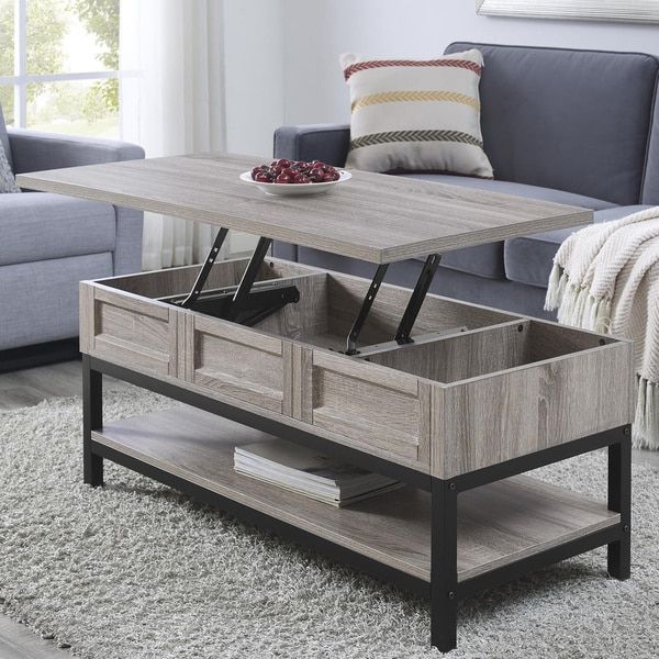 Well Known Gray Driftwood And Metal Coffee Tables Throughout Shop The Gray Barn Latigo Lift Top Sonoma Oak Coffee Table (View 18 of 20)