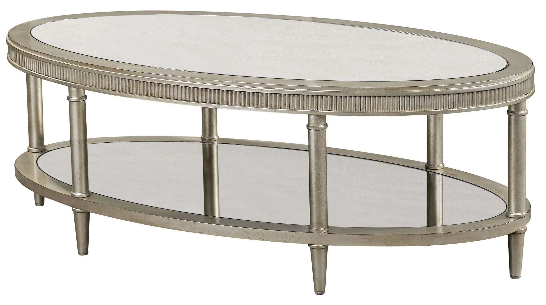 Well Known Mirrored Cocktail Tables For Vanesta Silver Oval Cocktail Table From Bassett Mirror (View 4 of 20)