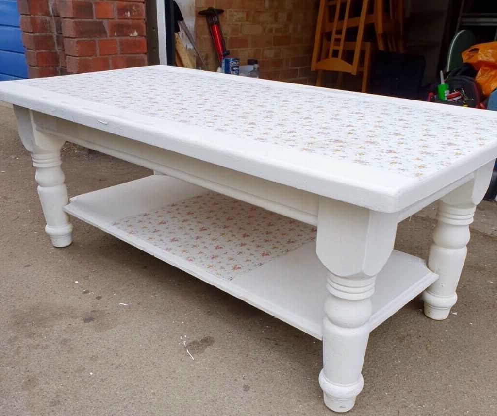 Well Known Oceanside White Washed Coffee Tables Throughout White Solid Wood Coffee Table (Gallery 6 of 20)