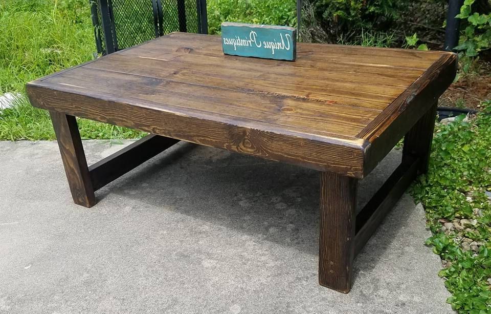 Well Known Rustic Walnut Wood Coffee Tables Throughout Rustic Coffee Table Reclaimed Wood Dark Walnut Farm House (View 9 of 20)