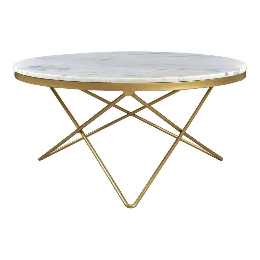 Well Known White Marble And Gold Coffee Tables Inside Aurelle Home White Heather Glam Marble Top And Iron Coffee (Gallery 1 of 20)