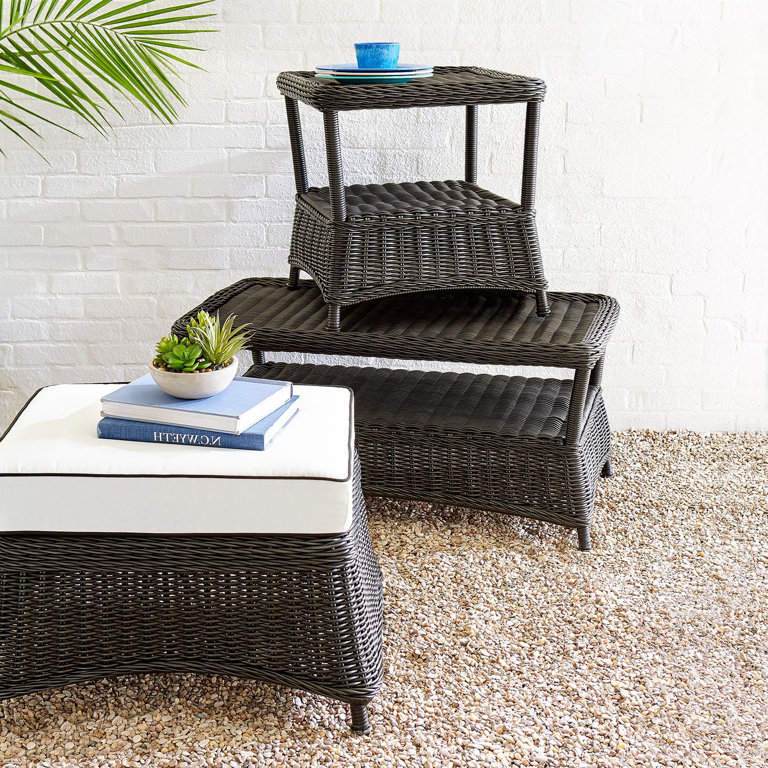 Well Known Wicker Coffee Tables Throughout Black Wicker Coffee Table – Pier1 (Gallery 4 of 20)