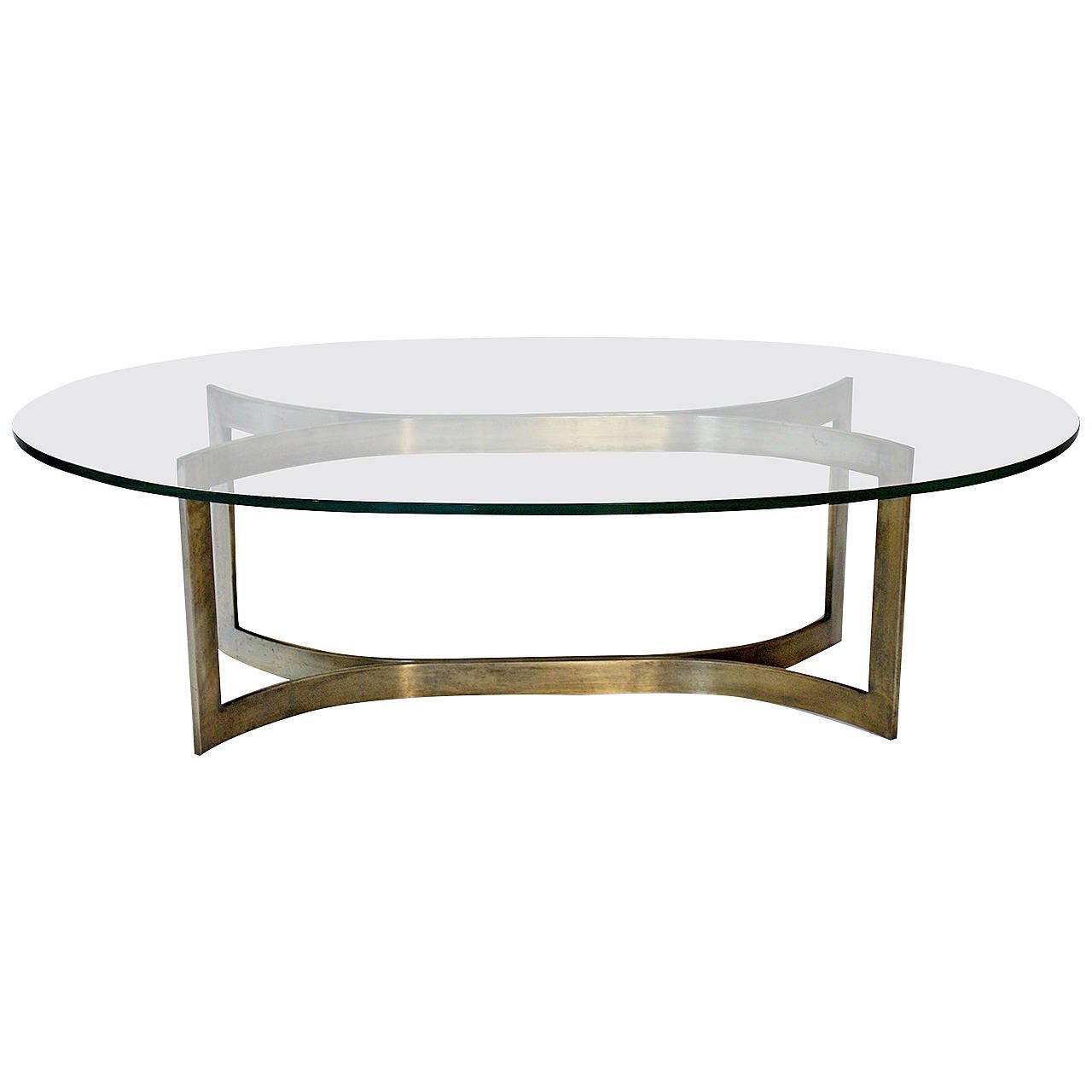 Well Liked Glass And Gold Oval Coffee Tables With Regard To Baker Bronze And Glass Oval Cocktail Table At 1stdibs (Gallery 13 of 20)