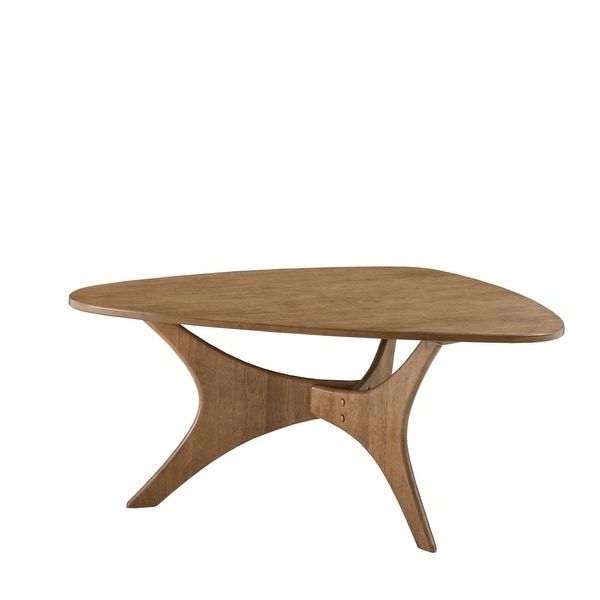 Well Liked Pecan Brown Triangular Coffee Tables For Carson Carrington Telsiai Triangle Wood Coffee Table Brown (Gallery 1 of 20)