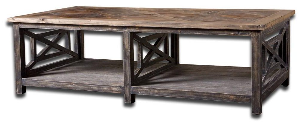 Well Liked Smoked Barnwood Cocktail Tables Inside Uttermost Spiro Reclaimed Wood Cocktail Table : Uxhl (View 18 of 20)