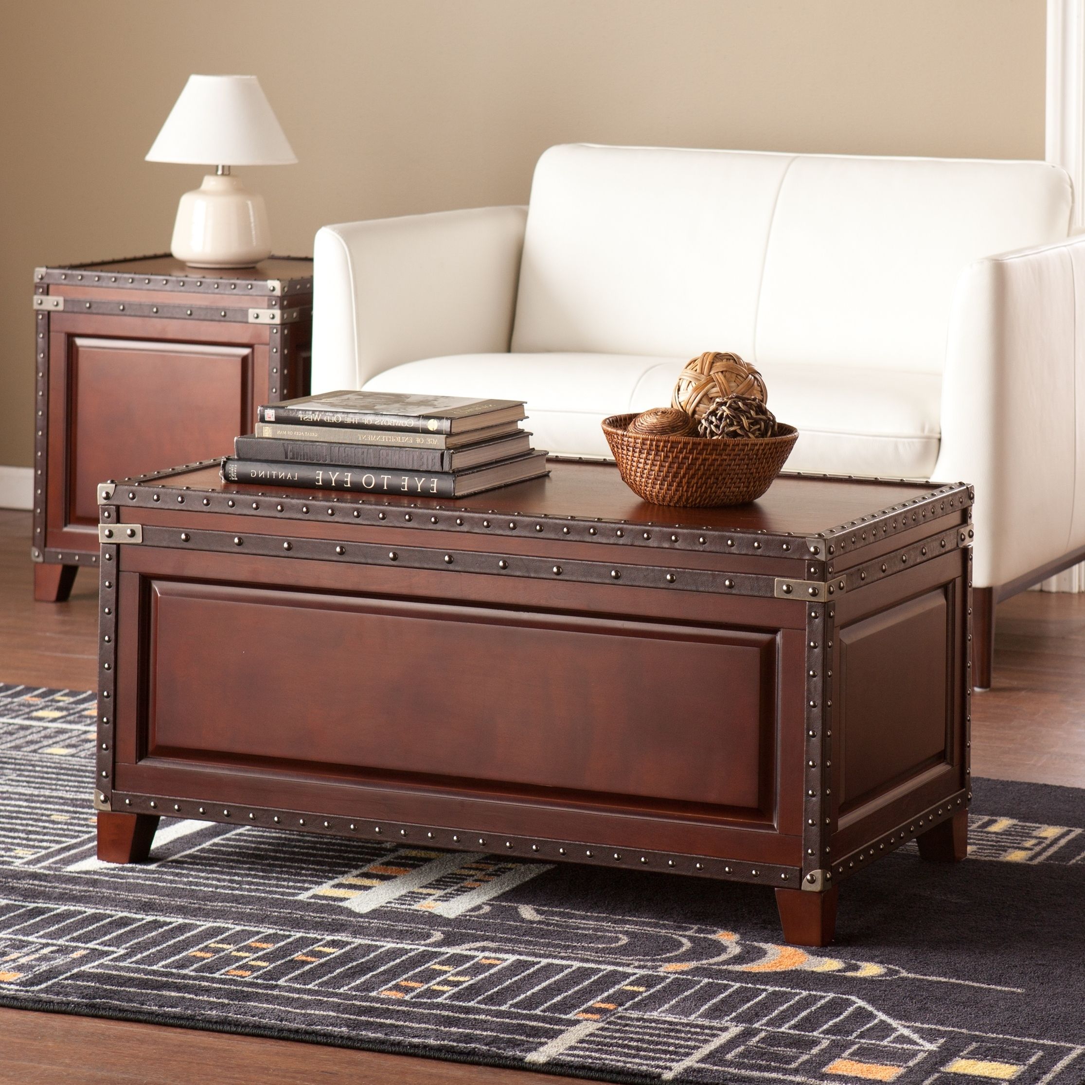 Well Liked Walnut Wood Storage Trunk Cocktail Tables Within Coffee Table With Storage Trunk Chest Hidden Bin Leather (Gallery 6 of 20)