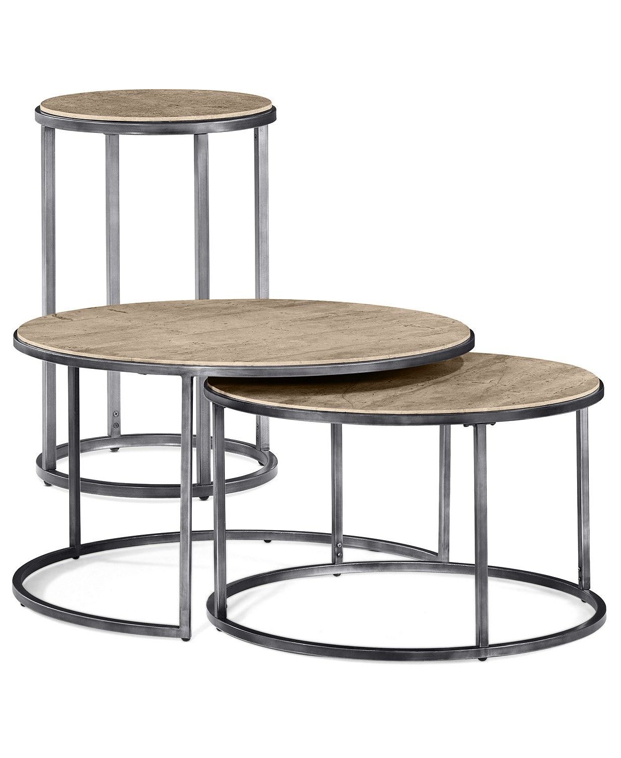 Widely Used 2 Piece Modern Nesting Coffee Tables In Furniture Monterey Round Tables, 2 Piece Set (nesting (Gallery 5 of 20)