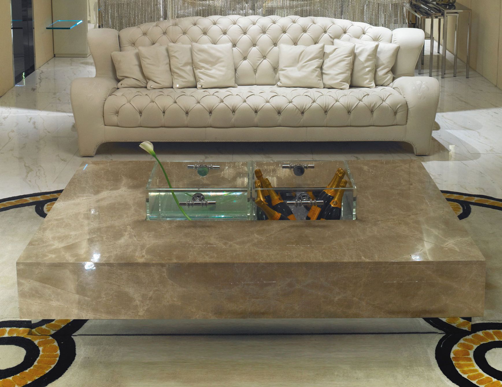 Widely Used Cream And Gold Coffee Tables Pertaining To Nella Vetrina Visionnaire Ipe Cavalli Ruis Italian Coffee (View 13 of 20)