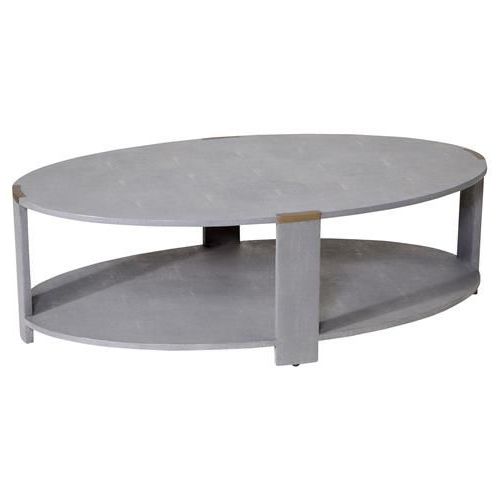 Widely Used Faux Shagreen Coffee Tables Intended For Darren Regency Grey Faux Shagreen Coffee Table (View 9 of 20)