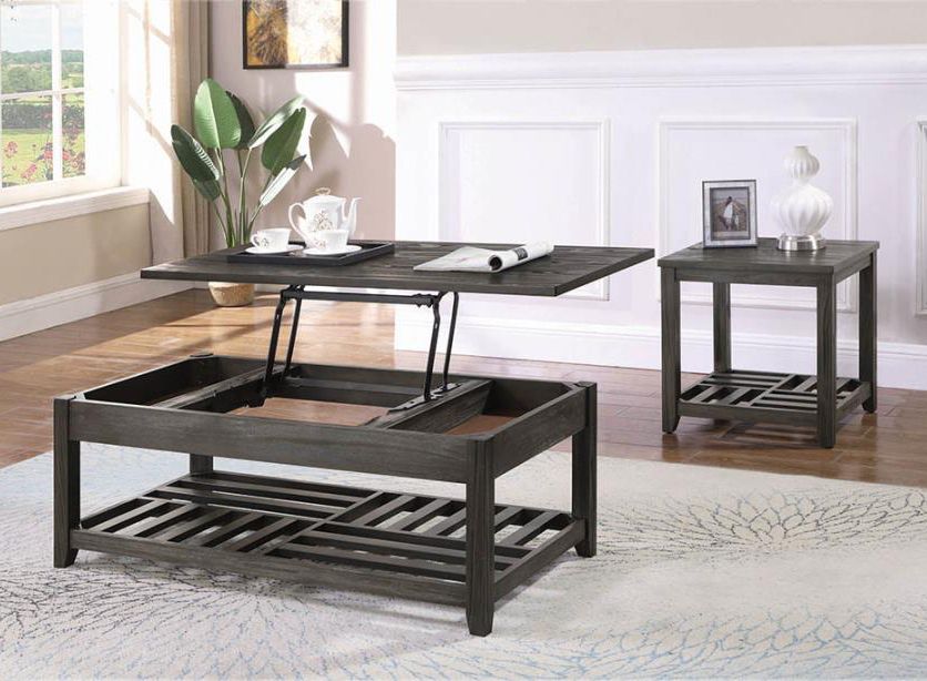 Widely Used Gray Wood Black Steel Coffee Tables With Regard To Cherish Grey Wood Lift Top Coffee Tablecoaster (View 11 of 15)