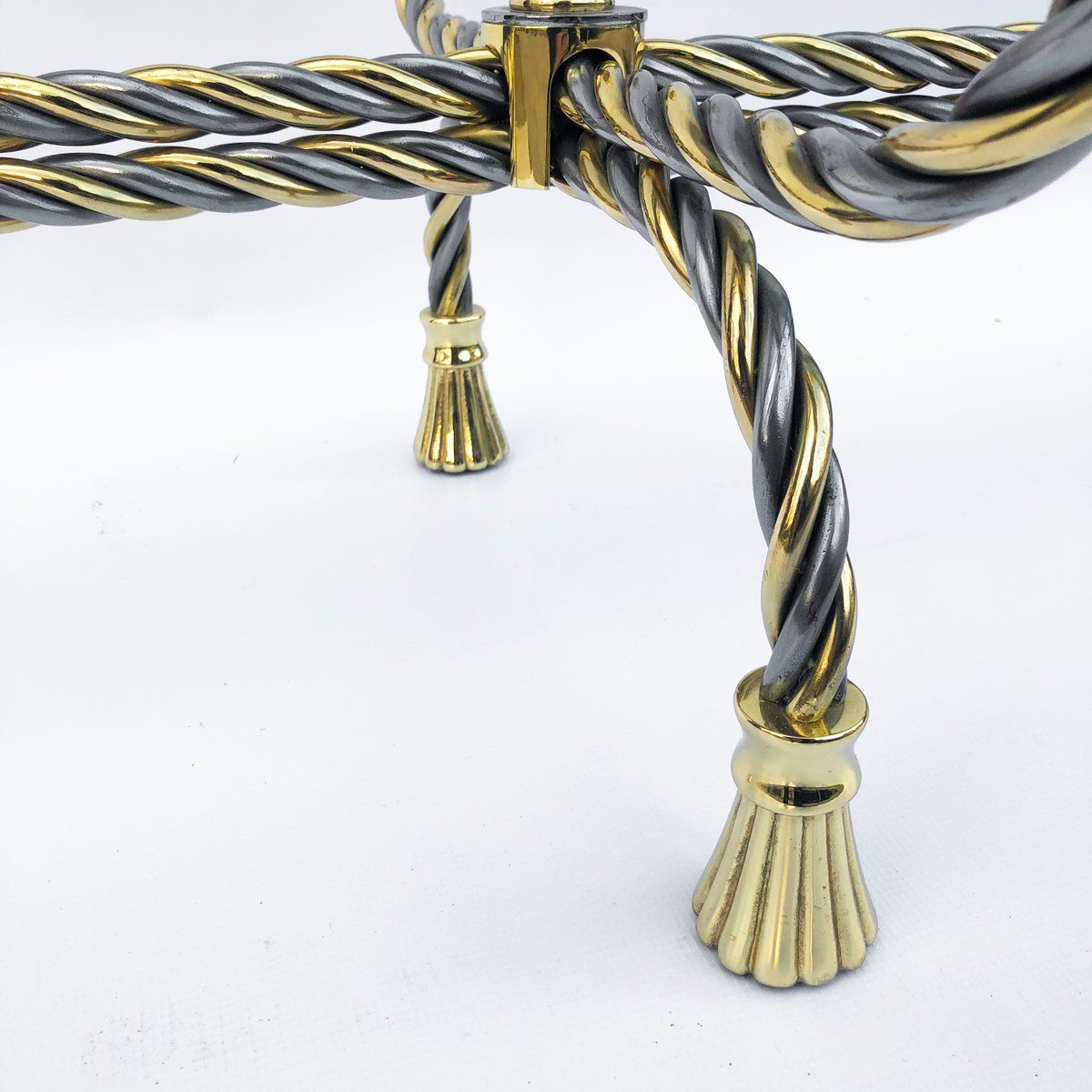 Widely Used Oval Corn Straw Rope Coffee Tables Intended For Brass Chrome Twisted Rope Oval Coffee Table, 1970s For (View 11 of 20)