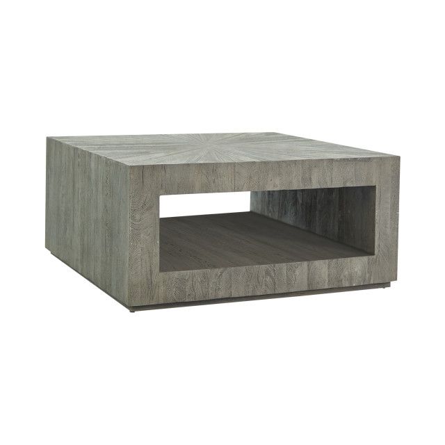 Widely Used Smoke Gray Wood Square Coffee Tables Pertaining To Driftwood Square Coffee Table, Gray – Transitional (Gallery 20 of 20)