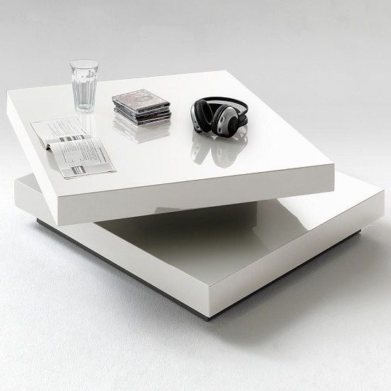 Widely Used Square High Gloss Coffee Tables With Hugo Square Coffee Table High Gloss White With Twist Top (View 14 of 20)