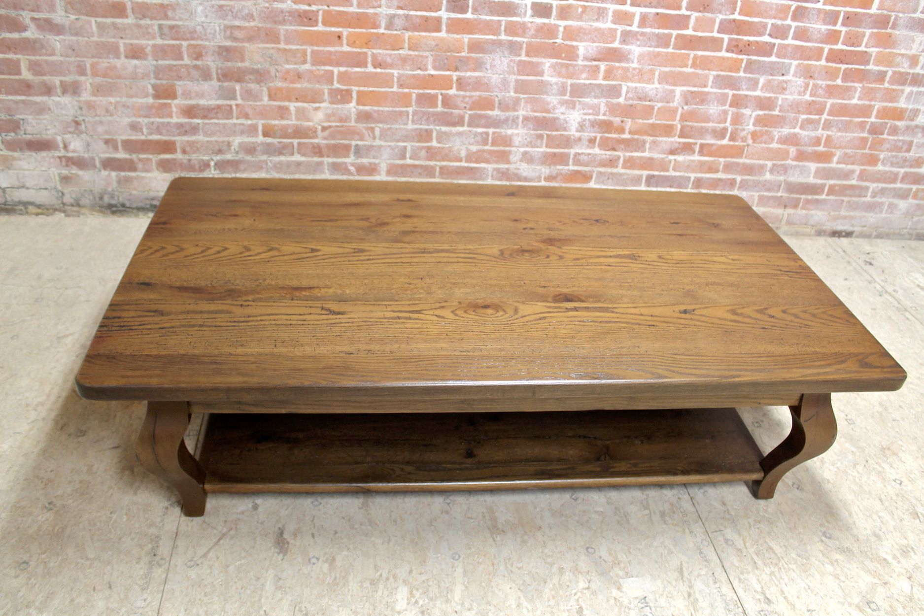 Widely Used Vintage Gray Oak Coffee Tables Intended For 66in Oak Coffee Table In Antique Walnut Finish (Gallery 4 of 20)