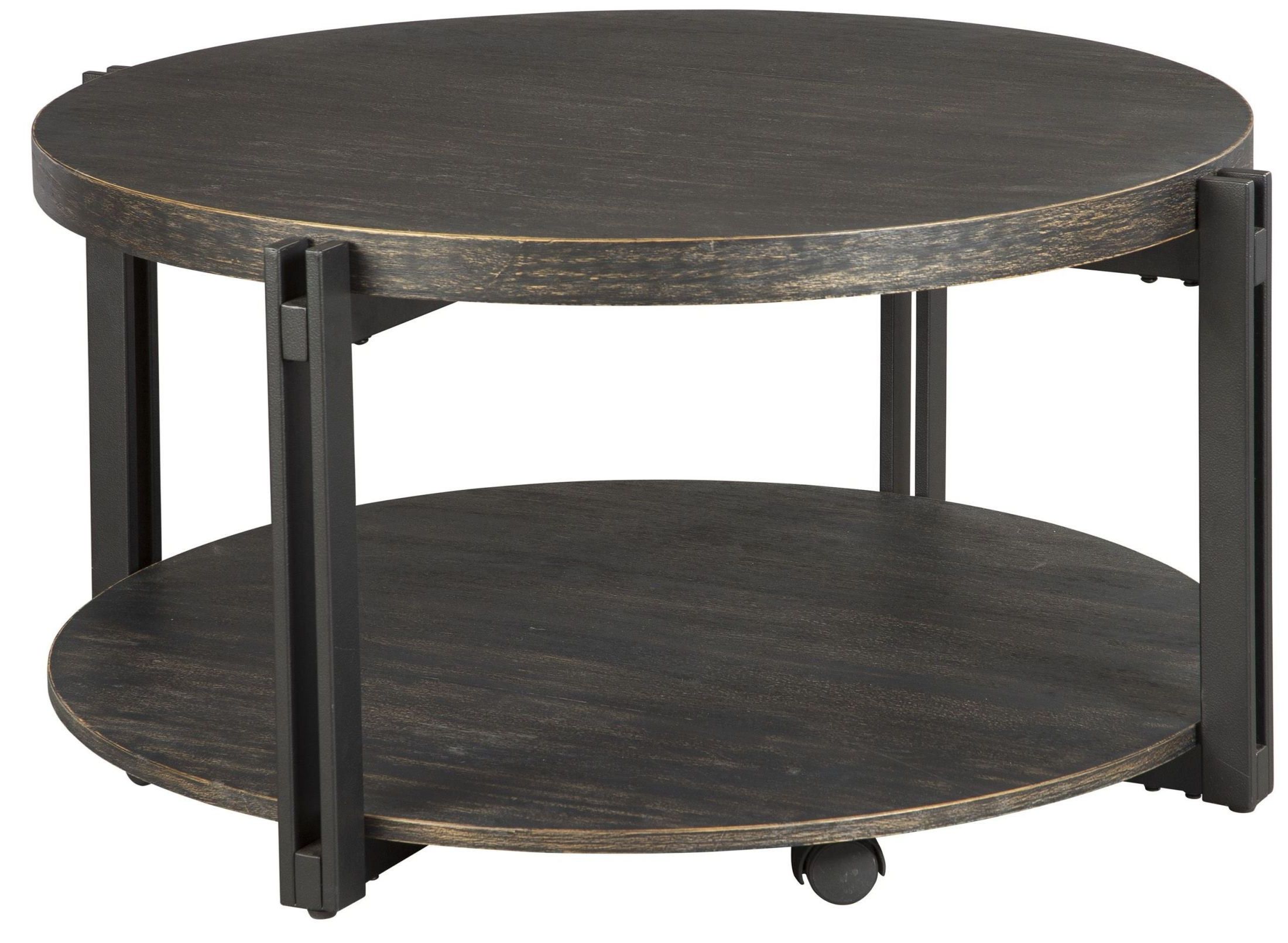 Winnieconi Black Round Cocktail Table, T857 8, Ashley Intended For Most Recent Round Cocktail Tables (View 5 of 20)