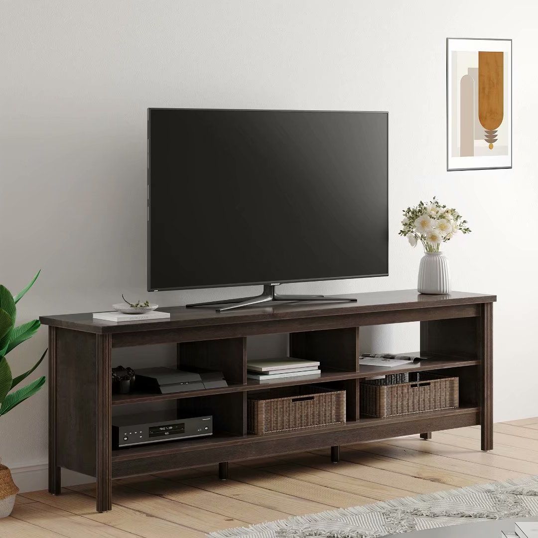 Farmhouse Tv Stand For 75" Flat Screen, Console Table Pertaining To Priya Tv Stands (Gallery 14 of 21)