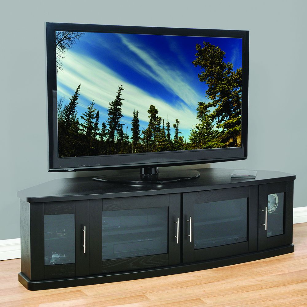 Plateau Newport62b Corner Tv Stand Up To 70" Tvs In Black Intended For Priya Tv Stands (View 18 of 21)