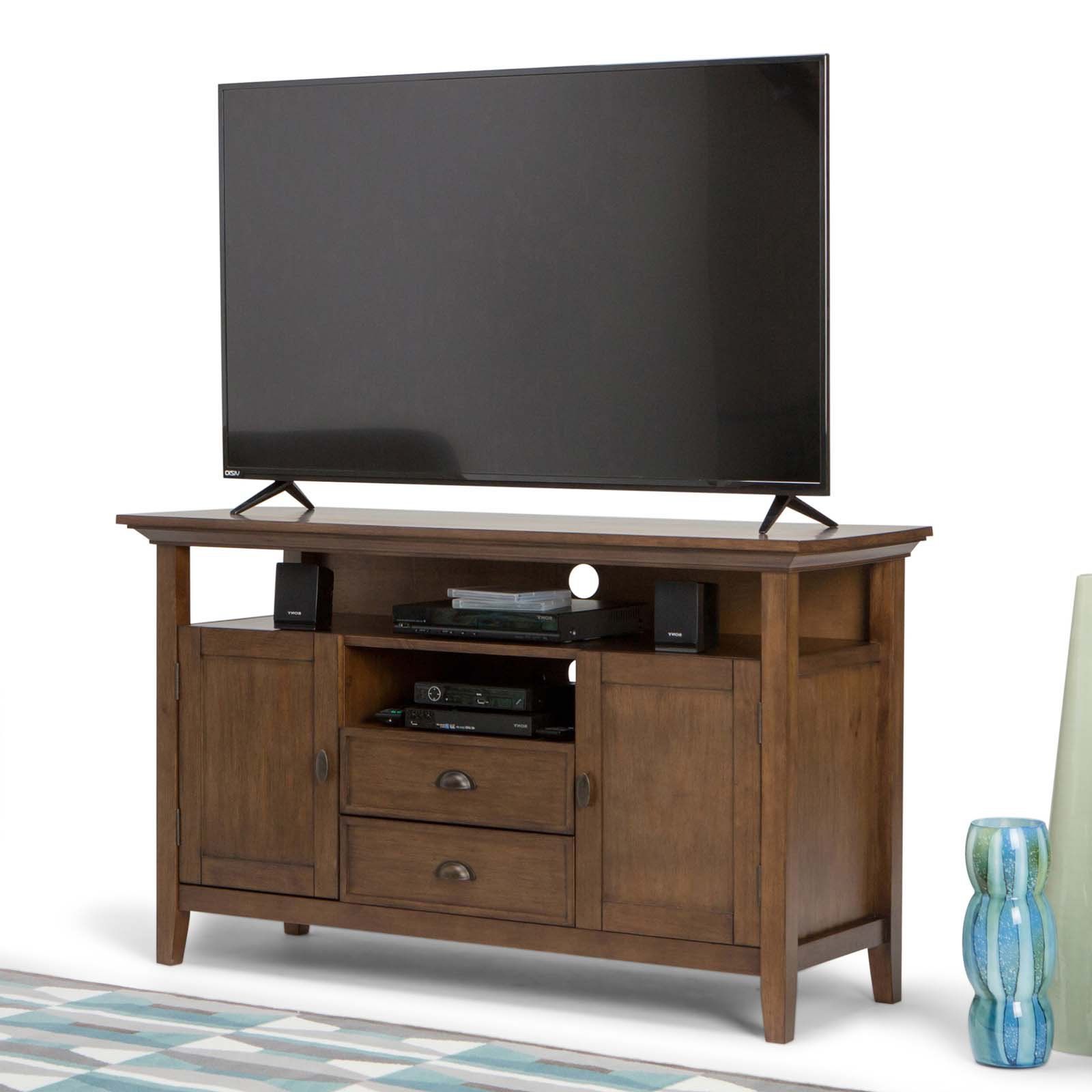 Simpli Home Redmond Tall Tv Media Stand – Walmart Throughout Priya Tv Stands (View 12 of 21)
