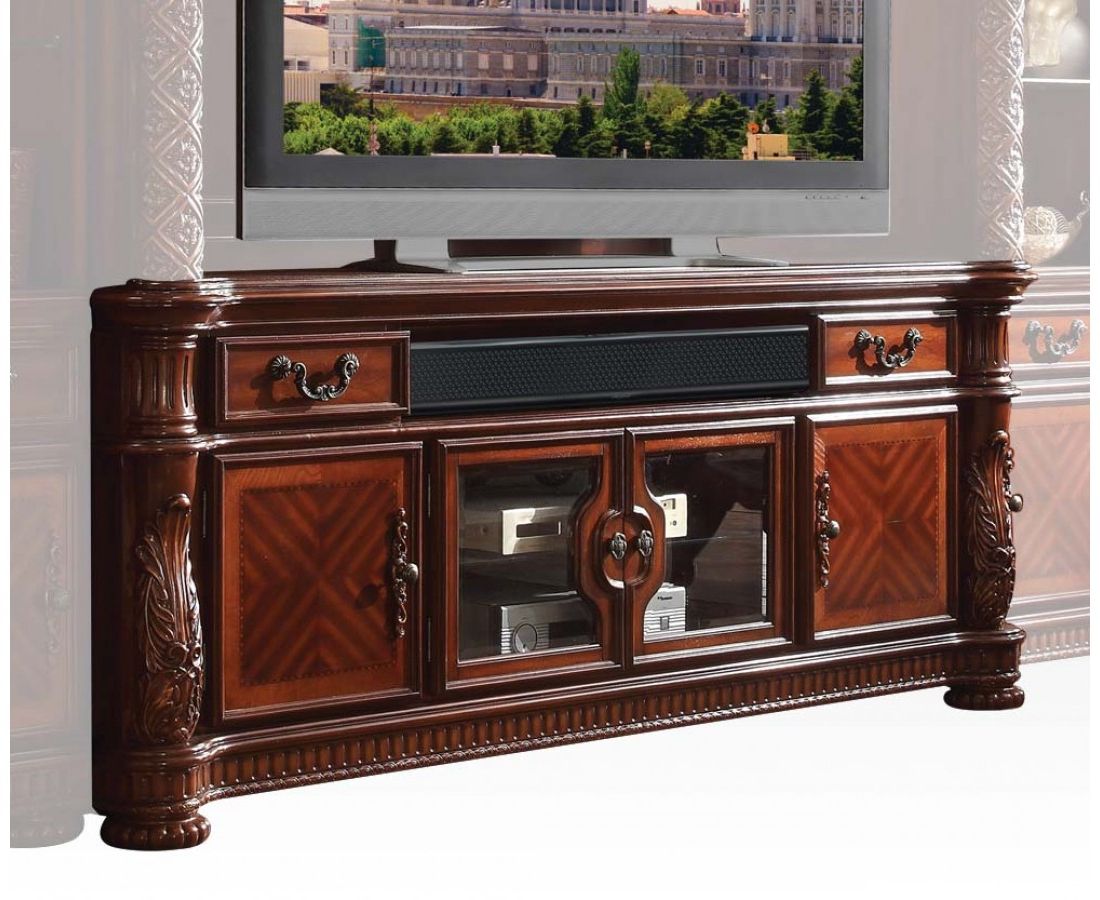 Vendome Ii Ornate 80" Grand Tv Stand In Traditional Rich For Priya Tv Stands (View 17 of 21)
