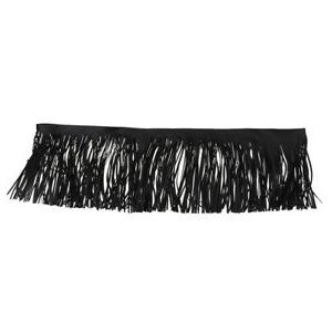 100cm Black Faux Leather Tassel Fringe Lace Trim Diy Lace Fabric Width Within Black Fabric Ottomans With Fringe Trim (View 4 of 20)