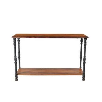 17 Stories Elmwood Console Table & Reviews | Wayfair In Oak Wood And Metal Legs Console Tables (View 16 of 20)
