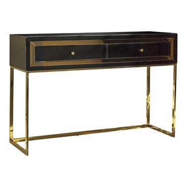 2 Drawer Console Table Black And Gold – Coaster Fine Furnitu With Regard To Black And White Console Tables (View 5 of 20)