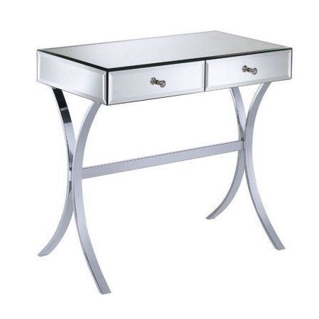 2 Drawer Console Table Clear Mirror – Walmart | Mirrored Vanity Inside Mirrored And Silver Console Tables (View 15 of 20)