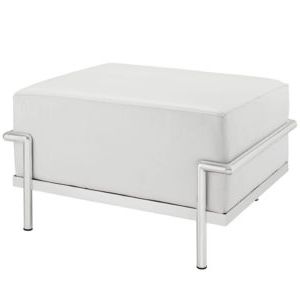 25 White Leather Ottomans (square & Rectangle) – Home Stratosphere With White Leatherette Ottomans (View 11 of 20)