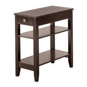 3 Tier End Side Table Wooden Nightstand Sofa Table With Drawer And With 3 Tier Console Tables (View 17 of 20)