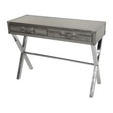 30 Inch Wide Side Contemporary Console Tables | Houzz Intended For Metallic Silver Console Tables (View 10 of 20)