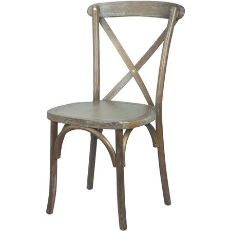 35" Advantage Medium Brown With White Grain X Back Chair – Walmart Inside Medium Brown Leather Folding Stools (View 5 of 20)