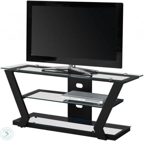 48" Black Metal Tv Stand From Monarch | Coleman Furniture With Matte Black Console Tables (View 5 of 20)