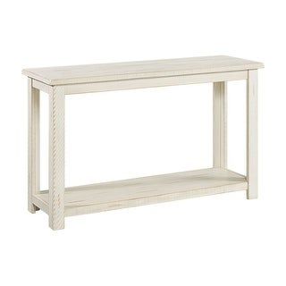 48 Inch Rectangular Wooden Console Table, Antique White – Overstock Regarding Antiqued Gold Rectangular Console Tables (View 9 of 20)