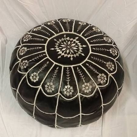 48 Inches Wide Round Ottomans – Google Search | Leather Pouf, Moroccan In Brown Leather Round Pouf Ottomans (View 13 of 20)