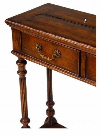 492788 Jonathan Charles Country Farmhouse Narrow Walnut Console Table For Antique Brass Aluminum Round Console Tables (View 1 of 20)